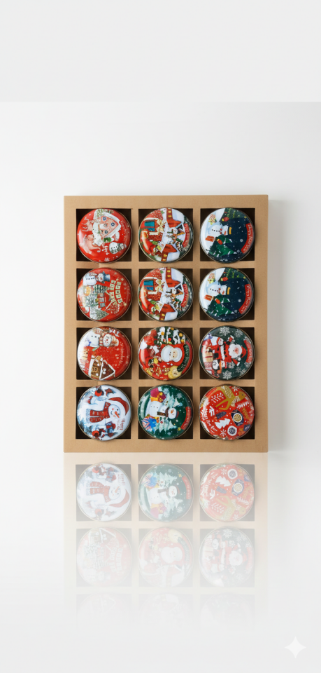 Yılbaşı Temalı Tasarım Mumlar 12 adet Tek Takım Kampanyalı