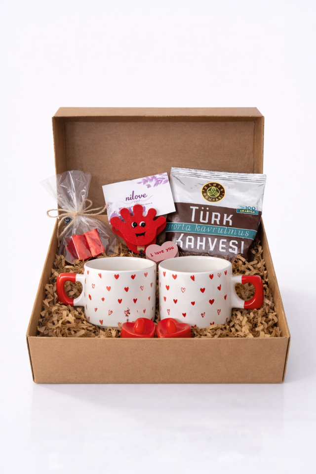 Bir Kahve Molası Romantik Temalı Hediyelik Kutu Seti