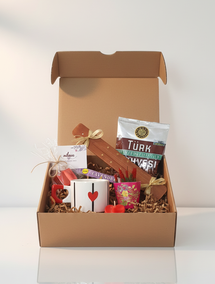 Kalp Temalı Hediyelik Kutu Seti