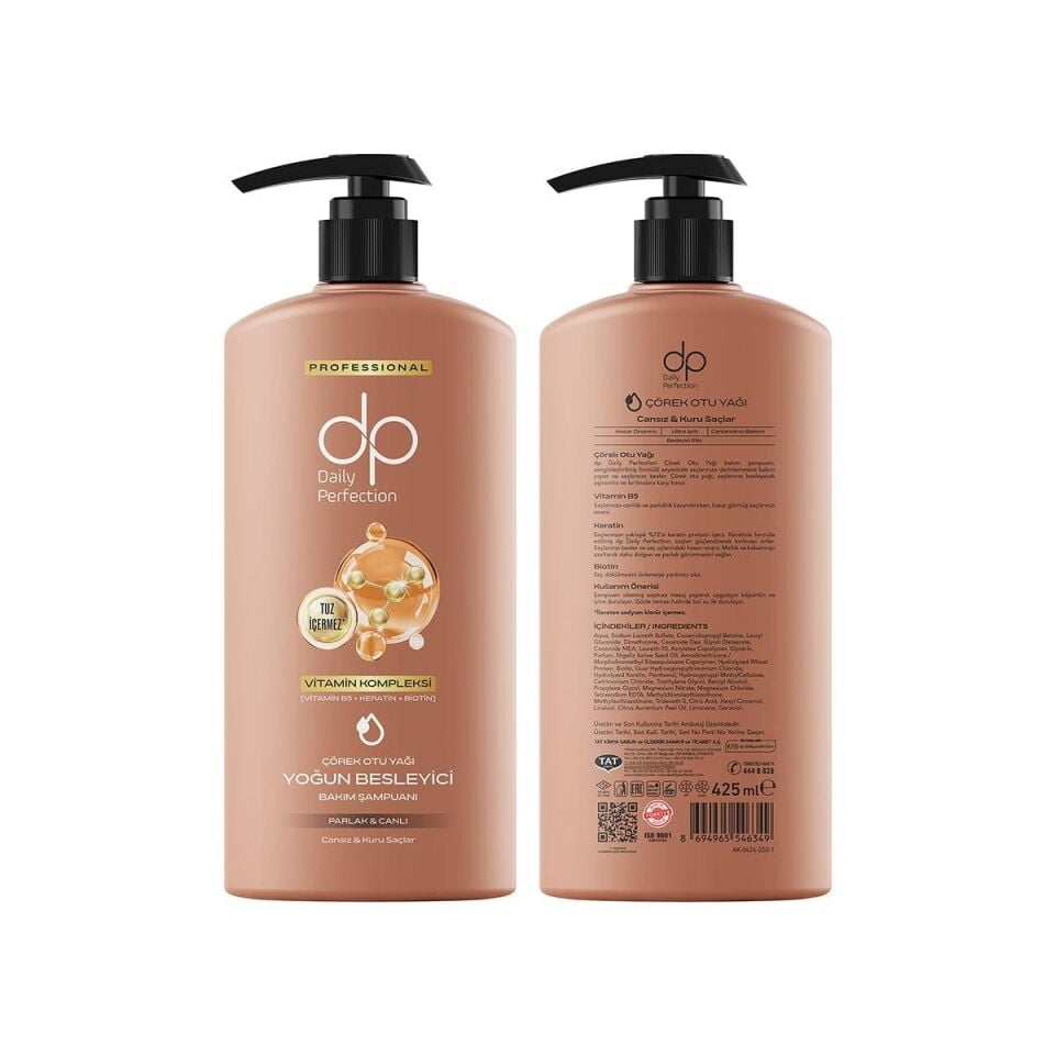 DP Daily Perfection Çörek Otu Yağı Yoğun Besleyici Bakım Şampuanı 425 ml