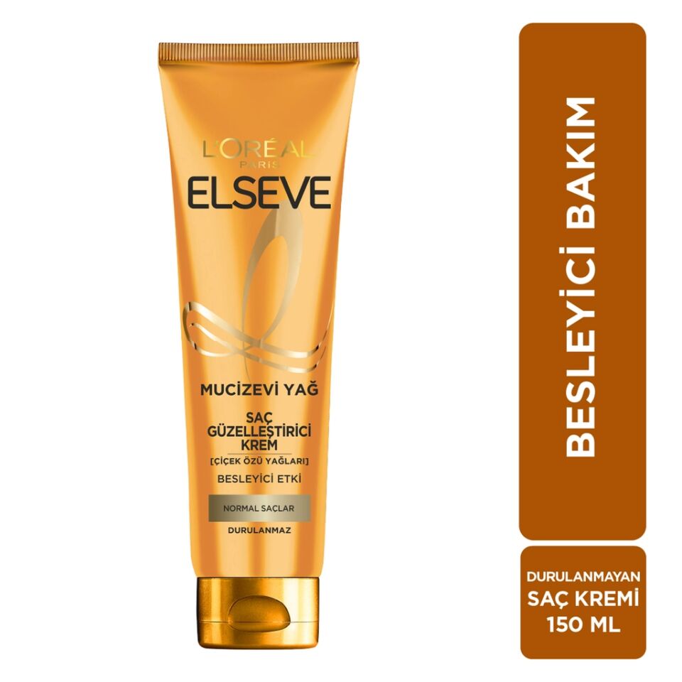 L'ORÉAL PARIS ELSEVE MUCİZEVİ YAĞ Saç Güzelleştirici Krem Çiçek Özü Yağları Besleyici Etki Normal Saçlar Durulanmaz 150 ML