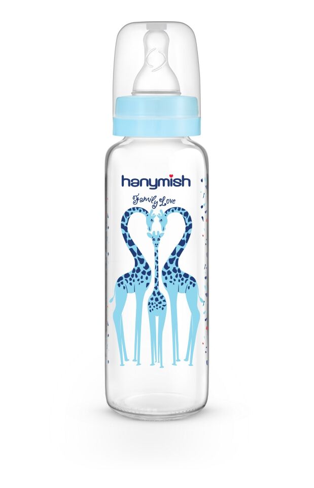 Hanymish Cam Biberon 240 ml 0-6 Ay - Mavi